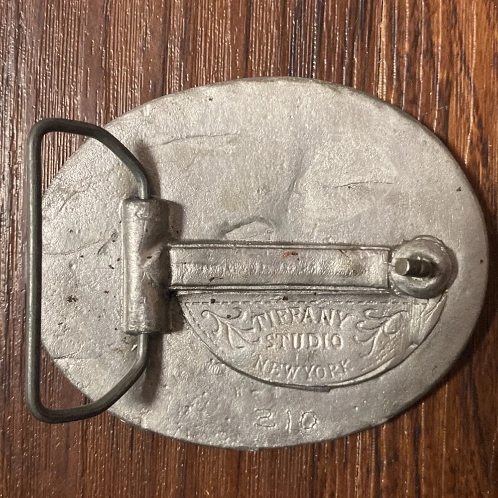 Tiffany Studio New York long horn belt buckle